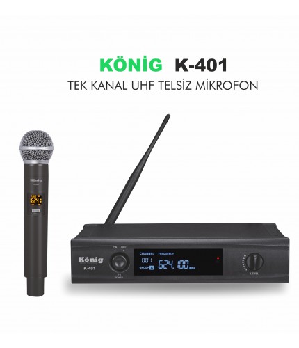 KÖNİG K-401 TEKLİ TELSİZ MİKROFON EL